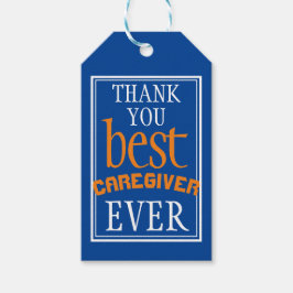 Etiquetas Para Regalos Gracias mejor cuidador de la tipografía azul