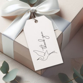 Etiquetas Para Regalos Gracias Minimalista Cigüeña Cumpleaños Neutral