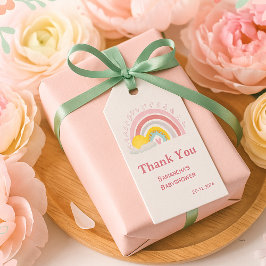 Etiquetas Para Regalos Gracias Minimalista Cute Rosa Arcoíris Sol Fiesta 