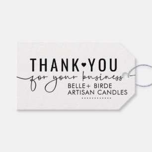 Etiquetas Para Regalos Gracias Moderno Por Su Corazón De Script Empresari