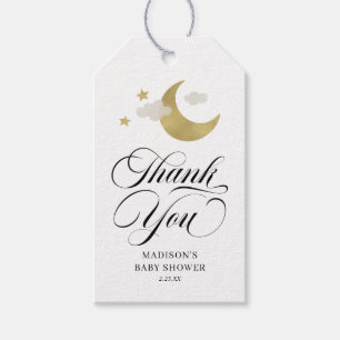 Etiquetas Para Regalos Gracias Moon Stars Baby Shower Gold