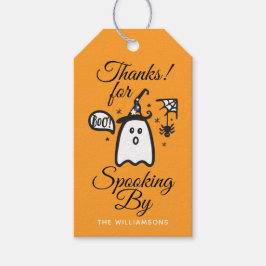 Etiquetas Para Regalos Gracias | Naranja Spooky Boo Ghost Halloween