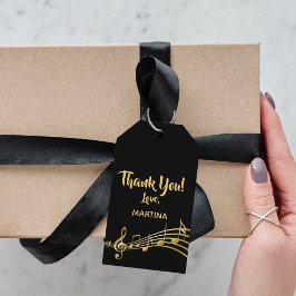 Etiquetas Para Regalos Gracias notas musicales nombre oro negro