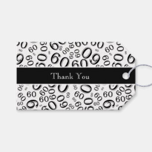 Etiquetas Para Regalos Gracias patrón número de cumpleaños número 60 en b
