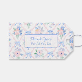 Etiquetas Para Regalos Gracias Personalizado A Floral Ribbon Bows