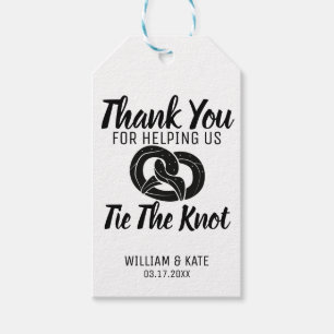 Etiquetas Para Regalos Gracias por ayudarnos a atar el Boda de Knot Pretz