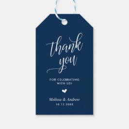 Etiquetas Para Regalos Gracias por celebrar, Marina Azul, Boda