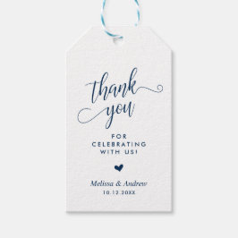 Etiquetas Para Regalos Gracias por celebrar, Marina Azul, Boda