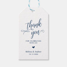 Etiquetas Para Regalos Gracias por celebrar, Marina Azul, Boda