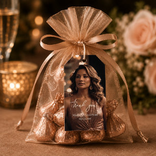 Etiquetas Para Regalos Gracias por Cumpleaños en Rose Gold