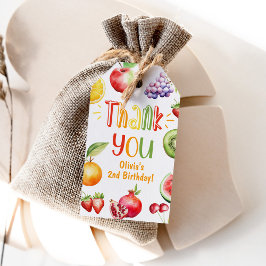 Etiquetas Para Regalos Gracias por el cumpleaños de frutas de verano