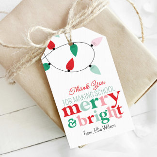 Etiquetas Para Regalos Gracias por hacer que la escuela sea alegre y bril