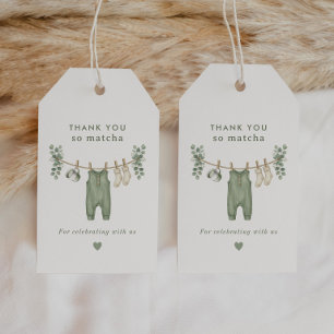 Etiquetas Para Regalos Gracias por la baby shower de Matcha Sage verde