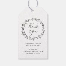 Etiquetas Para Regalos Gracias por la boda rústica. Botánica sencilla de 