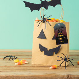Etiquetas Para Regalos Gracias por la Casa Embrujada de Halloween