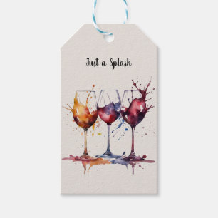 Etiquetas Para Regalos Gracias por la cena, una pizca de acuarela de vino