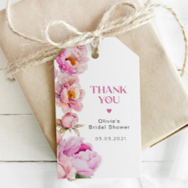 Etiquetas Para Regalos Gracias por la despedida de soltera de peonía rosa