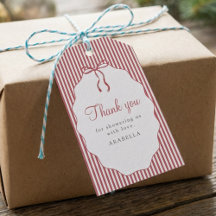 Gracias por la Dulce Fiesta de Bebé con Lazo Rojo
