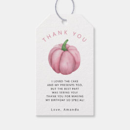 Etiquetas Para Regalos Gracias por la fiesta de cumpleaños de calabaza