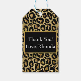 Etiquetas Para Regalos Gracias por la impresión de animales en leopardo