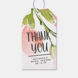 Etiquetas Para Regalos Gracias por las flores de acuarela frescas persona
