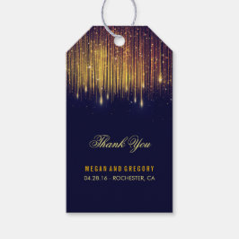 Etiquetas Para Regalos Gracias por las luces de cadena de oro y Boda de l