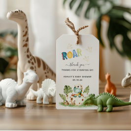 Etiquetas Para Regalos Gracias por pasar por la fiesta de dinosaurios par