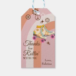 Etiquetas Para Regalos Gracias por Rollin' With Me Roller Skate Birthday
