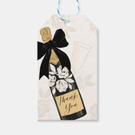 Etiquetas Para Regalos Gracias Sparkling Wine Bottle Black Bow