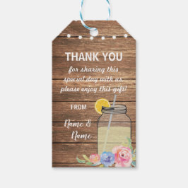 Etiquetas Para Regalos Gracias, Tag Favor Mason Jar Floral Boda