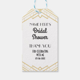 Etiquetas Para Regalos Gracias Tag Gold Art Deco Bridal Shower