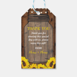 Etiquetas Para Regalos Gracias Tag Sunflower Favor Jar Wood Boda