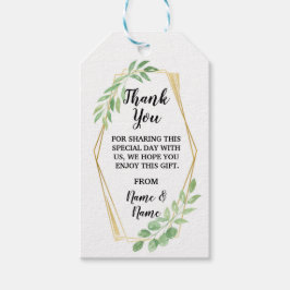 Etiquetas Para Regalos Gracias Tags Gold deja Boda de follaje