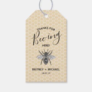 Etiquetas Para Regalos Gracioso agradecimiento por Bee-ing aquí Rústica