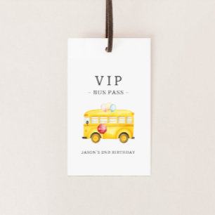 Etiquetas Para Regalos Gracioso autobús escolar amarillo