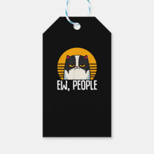 Etiquetas Para Regalos Gracioso Camiseta De Gato Retro Ojo Gente Meowy Ki
