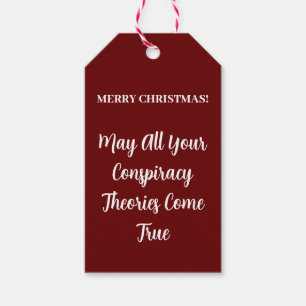 Etiquetas Para Regalos Gracioso Feliz Navidad Teoría de la Conspiración E