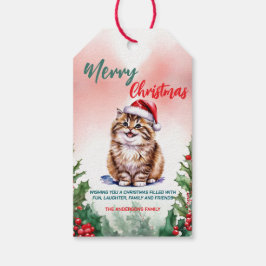 Etiquetas Para Regalos Gracioso Gatito de Gato guisado de la guirnalda na