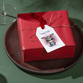Etiquetas Para Regalos Gracioso Kitty Con Las Orejas De Los Conejitos Fel