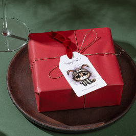 Etiquetas Para Regalos Gracioso lindo Kitty Bunny Ears Purple Feliz Pascu