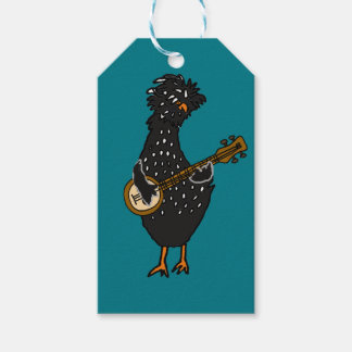 Etiquetas Para Regalos Gracioso pollo polaco tocando arte banjo