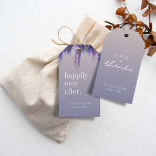 Etiquetas Para Regalos Gradiente Púrpura Floral Feliz Para Siempre Bodas