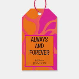 Etiquetas Para Regalos Gradiente rosa caliente y naranja siempre y para s