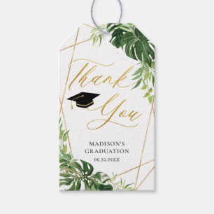 Etiquetas Para Regalos Graduación Chic Vegetación Tropical Favor Geométri