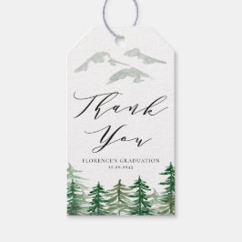 Etiquetas Para Regalos Graduación de bosque de color acuático gracias
