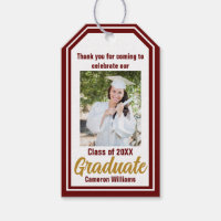 Graduación de Maroon Gold Graduate Foto Personaliz
