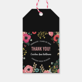 Etiquetas Para Regalos Graduación Floral de acuarela Gracias