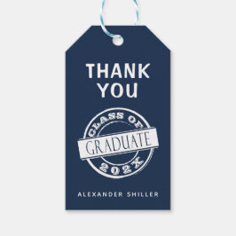 Etiquetas Para Regalos Graduado azul de la Marina Moderna personalizado G