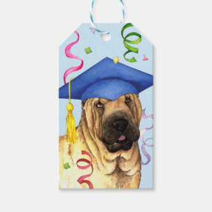 Etiquetas Para Regalos Graduado de Shar-Pei del chino