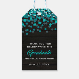 Etiquetas Para Regalos Graduado verde azulado de Confetti Gracias Etiquet
